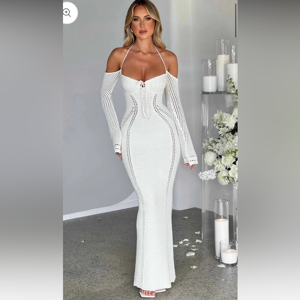 Knit White Maxi Dress - Samariah dress babyboo